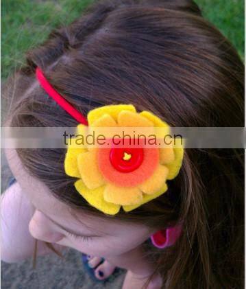 on alibaba express hot sale new products handmade eco friendly fabric decoration felt baby flower headband band made in china