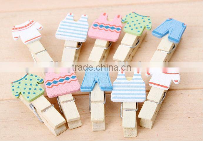 hot sale 2017 new products high quality graphic design eco friendly home party decor handmade craft mini clothespins wood clamp