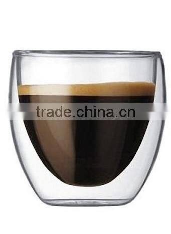 Promotional borosilicate double wall glass cup