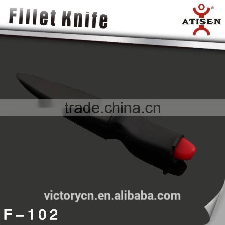 factory price! 3cr14 fishing tackle floating fishing knife with sheath F-102