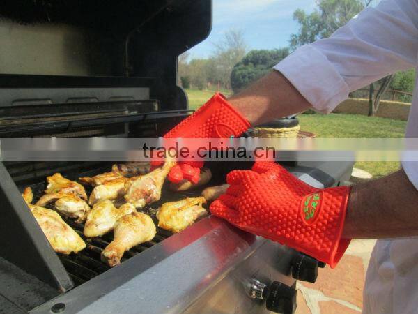 oven mitts anti-slip FDA standard silicone rubber oven mitts 100% silicone gloves