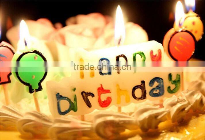 Colourful Character and Balloon Happy Birthday Candle