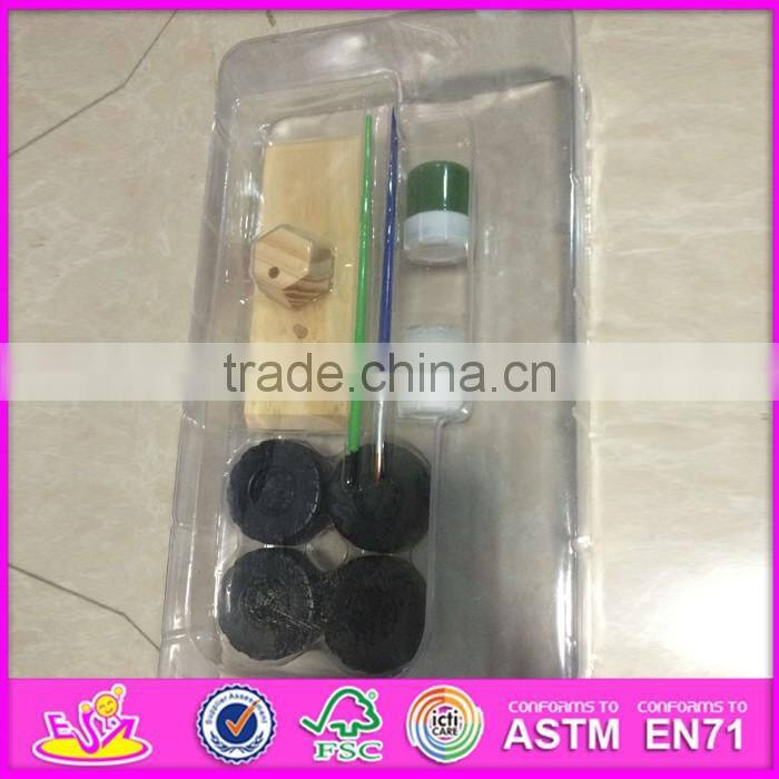 2016 hot sale DIY painted wooden toy tank W03A082