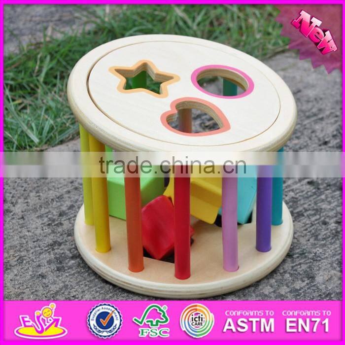 2016 Wholesale toddlers funny wooden toy shape sorter W12D016