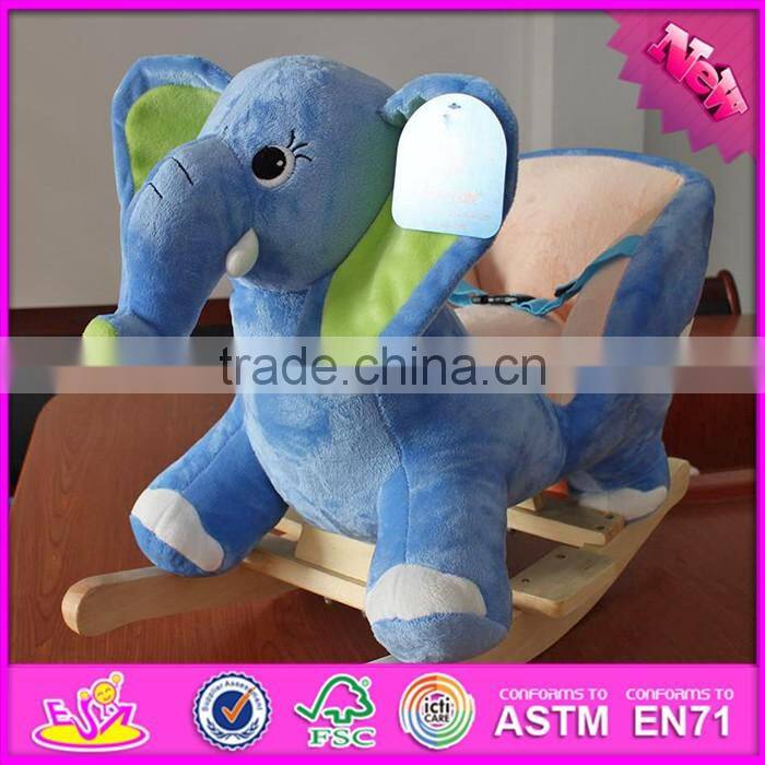 2017 New products baby funny animal with music wooden rocking horse for 2 year old W16D097