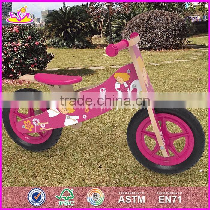 2017 New design original work wooden girls balance bike for toddlers W16C173