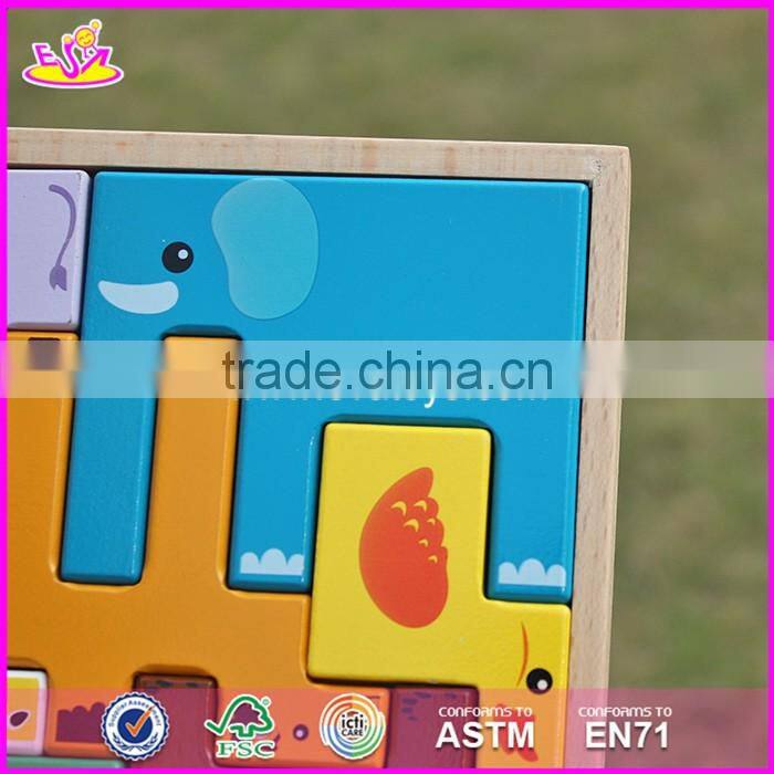 2017 New design animals shape children educational toy wooden best jigsaw puzzles W14A109