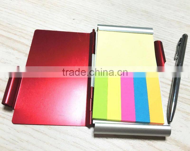 New aluminum double-side notebook with pen / HOT Sale Aluminum pocket notebook