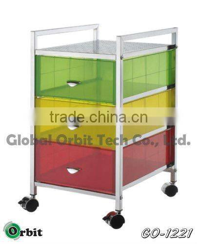 Home Storage Furniture 3-tier Plastic Drawer Trolley Cart PP Drawer Rack