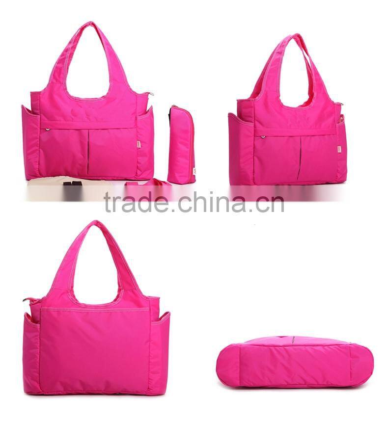 Folding 3pcs set nylon diaper bag for baby