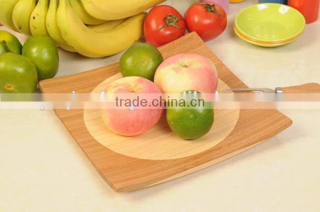 Square Bamboo Fruit Plate Pizza Tray with 2-toned in High quality, .