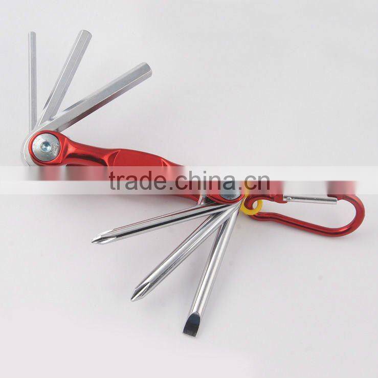 2014 new Stock pocket mini multi aluminium oxide promotion bike keychain tools 603-6
