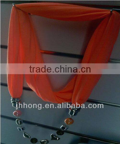 Single jersey scarf with alloy beads pendants for girls/cloth decorations