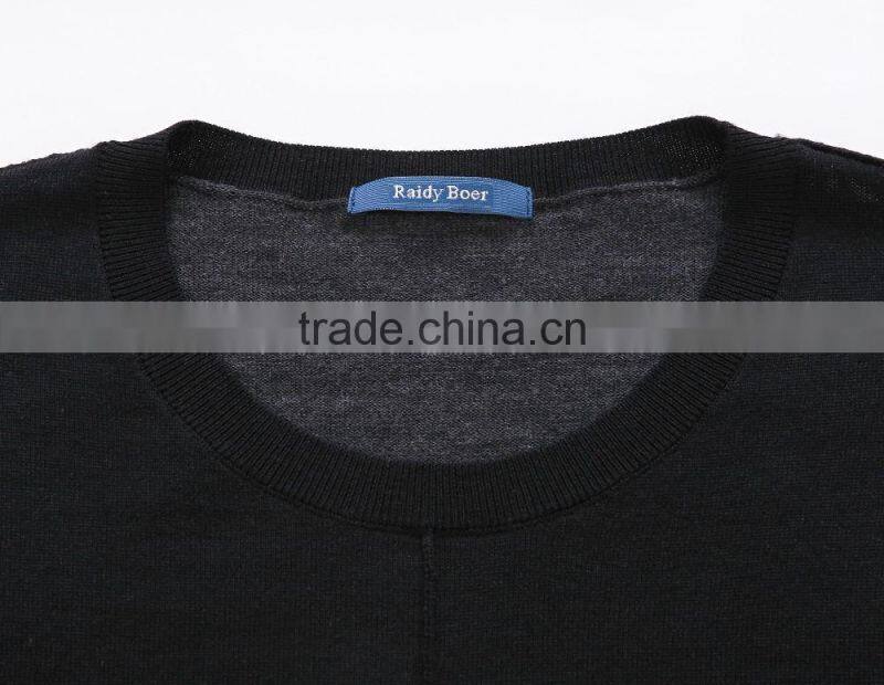 men color combination winter crew neck knit sweater , pullver cardigan