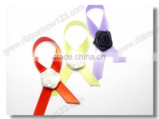 awareness satin ribbon bow ribbon rose flower