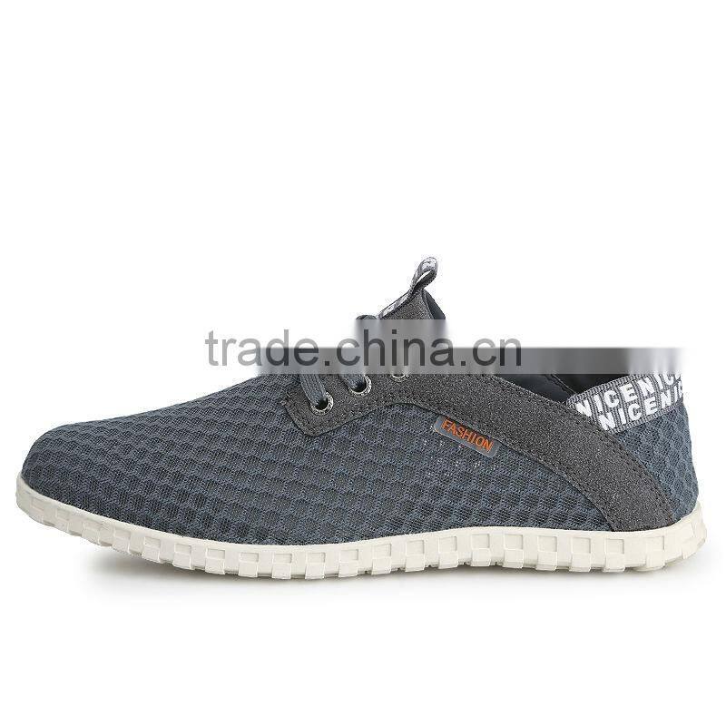 high quality summer leather mesh casual shoes men fashion, adults casual shoes sample from china for male