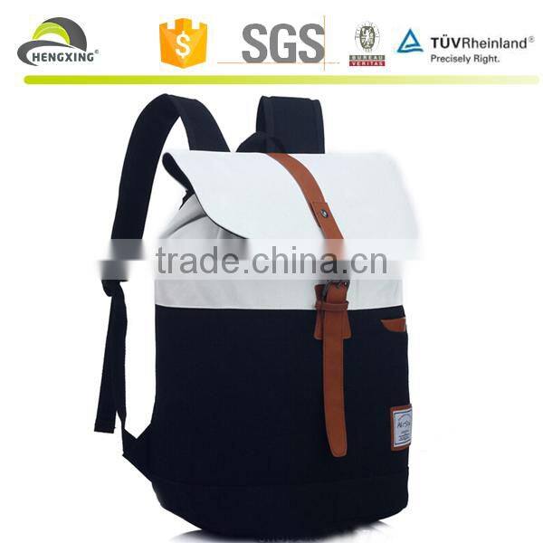 Canvas And Leather Backpack, Stock Backpack, Fashion Backpack