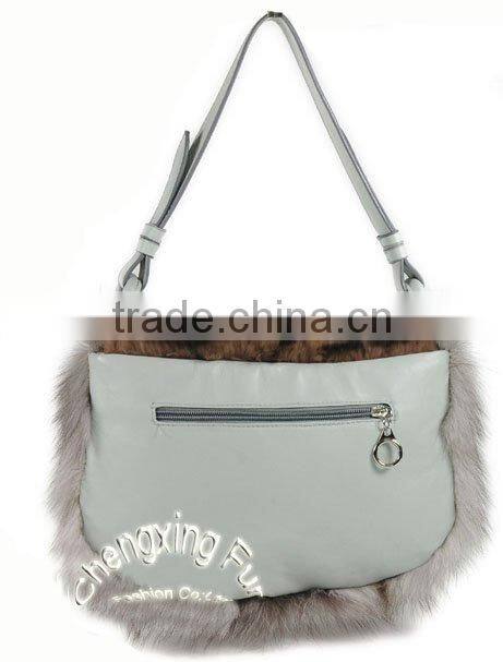 CX-H-20 Genuine Rabbit / FoxFur Leather Handbag