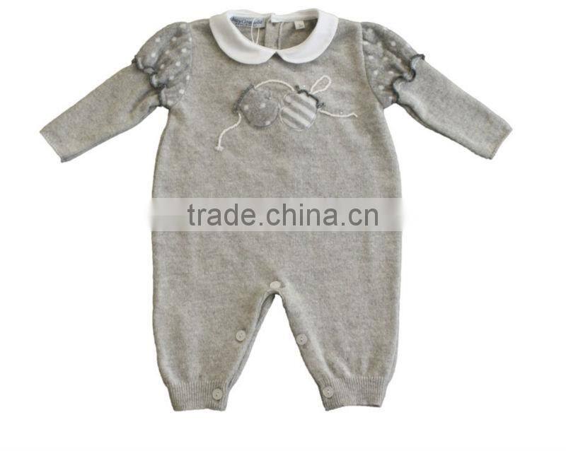 2014 spring factory birds applique stripe kids baby romper for boys jumpsuit