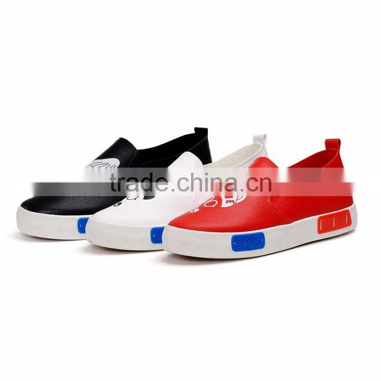 Hot selling ladies pu leather slip on shoes women platform shoes 2017 alibaba china market