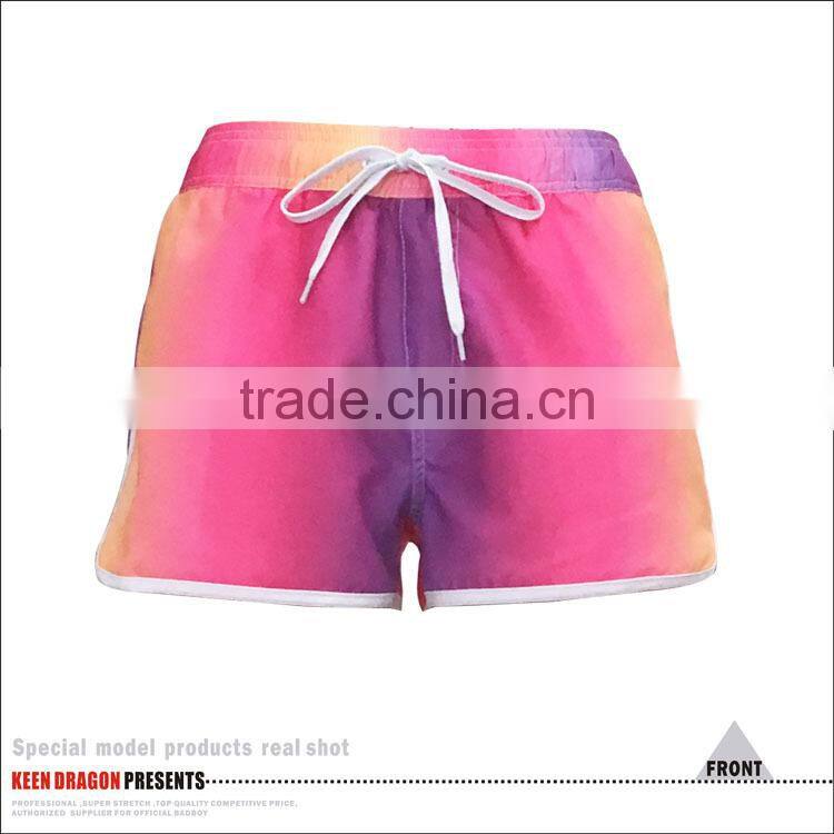 Neon color short pants scalloped style popular women swim shorts