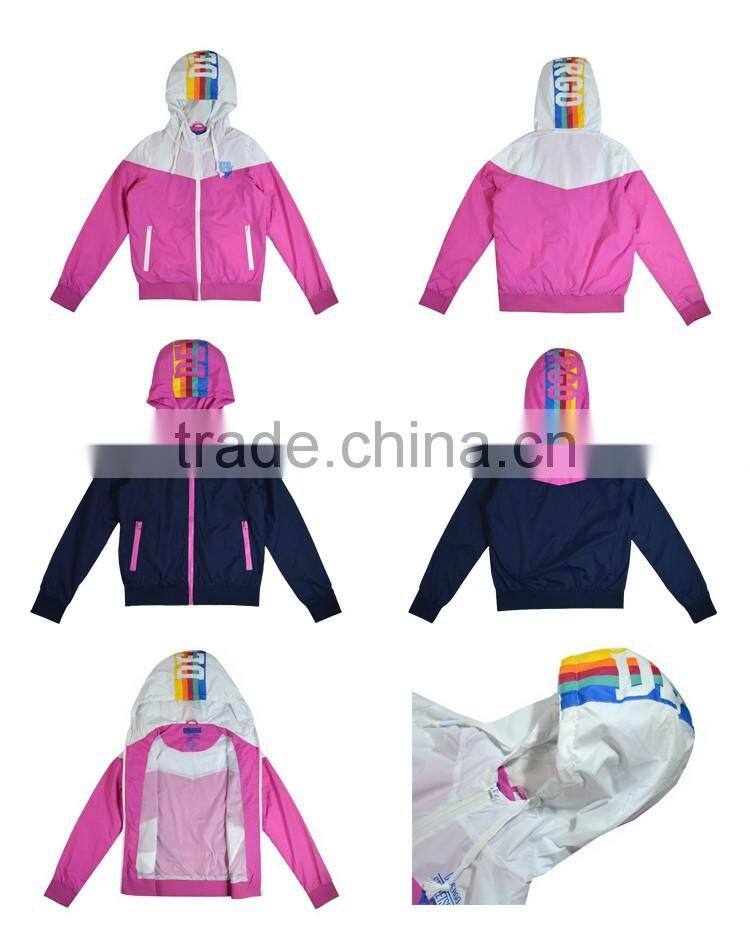 High Quality iWomen's Waterproof Windproof Jacket With Printing Hood