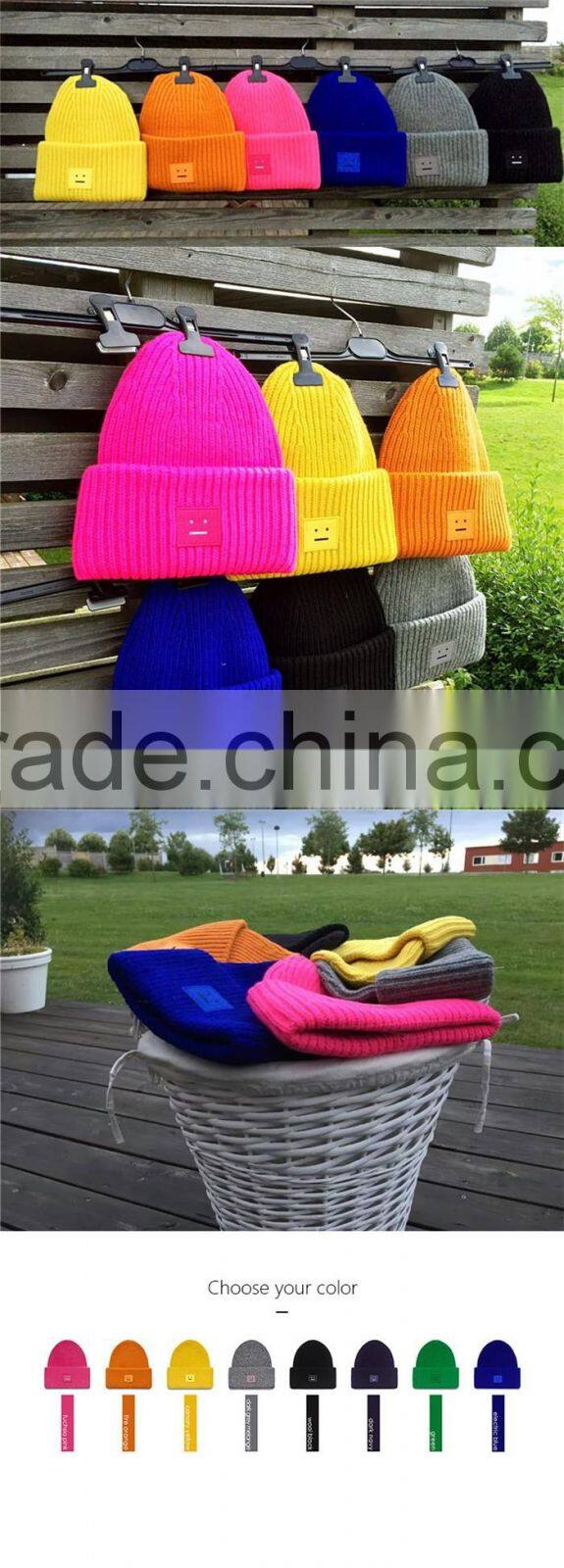 Latest Design Custom Embroidery Logo Unisex Cotton Knit Beanie Hat