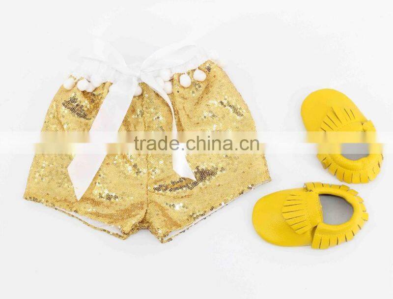 Baby girl new design color combination shorts for summer plain color kids shorts