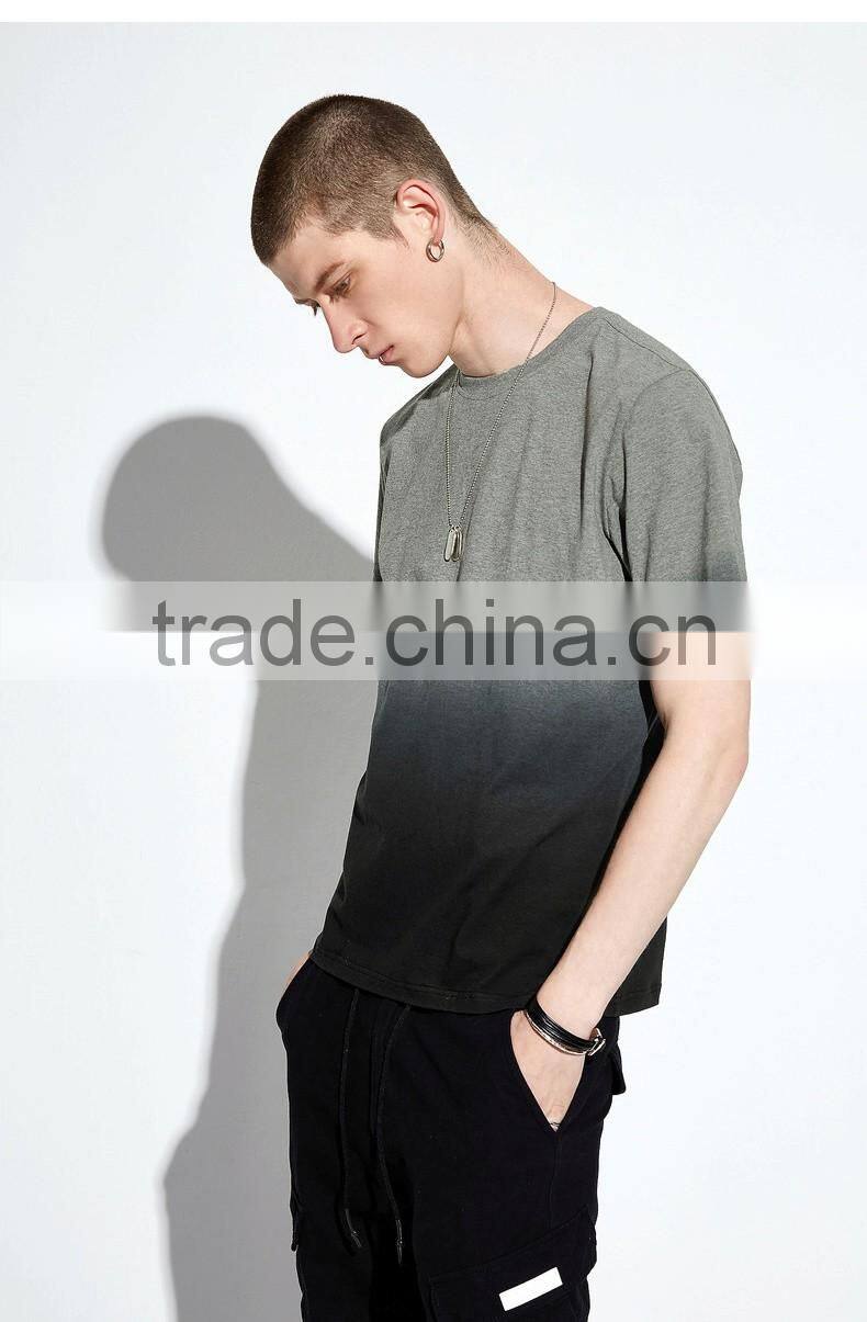 Latest Design Factory Custom O-neck 100% Cotton Short Sleeve Dip Dye t Shirt