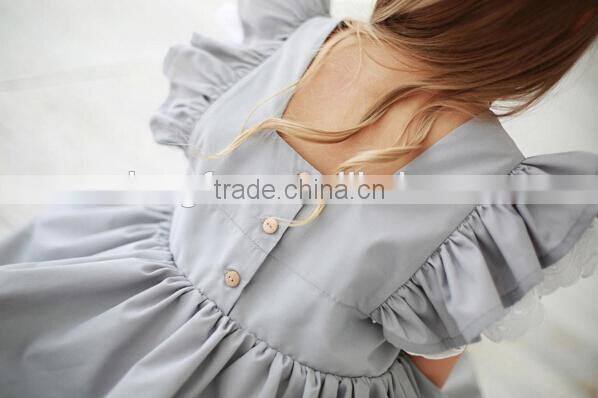 Original Baby Cotton Frocks Designs Backless Little Girls Party Dresses Kid Clothing