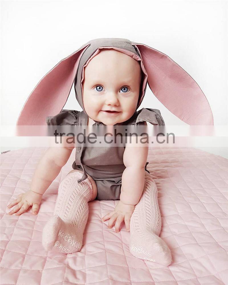 newborn baby clothes Romper wholesale 2017 2pcs baby clothes 0-24M Romper With Ears Hat