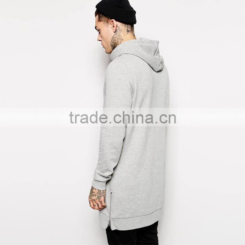 Men Fashion Side Zip To Hem Design Fleece Pullover Men Hoodies And Sweatshirts Long Shirt Clothing Men