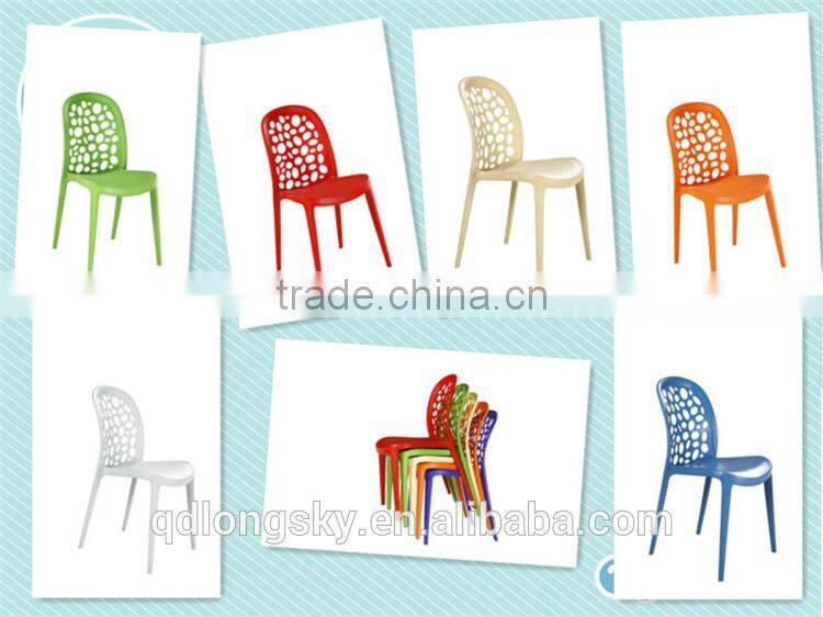 LS-4031A wholesale Leisure design outdoor furniture stackable full plastic cheap used colorful garden chairs for hot sale