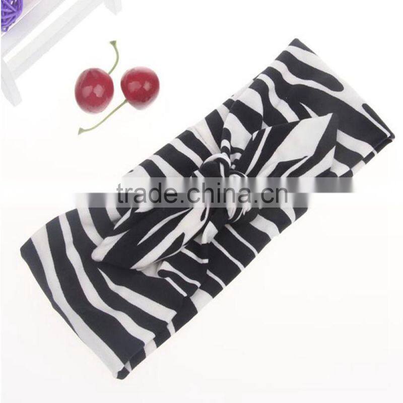 Fashion Zebra And Leopard Cotton Elastic Headband,Bow Knot Headband