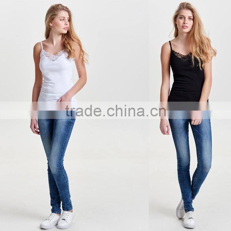 white black camisoles for women narrow shoulder straps slim lace tank tops