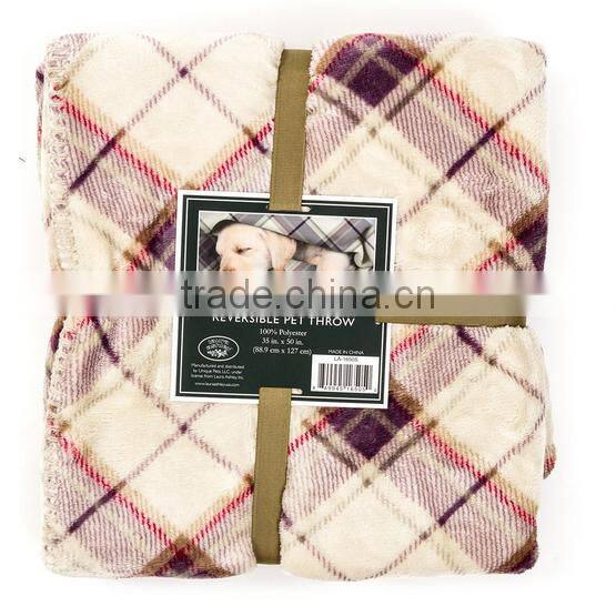 Reversible Micro Fur Pet Dog Bed Blanket Throw