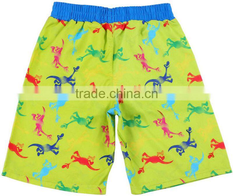 High Quality Kids ClothingCrabs Printing Color Blocks Boys Shorts with Four Eyelets Drawstring