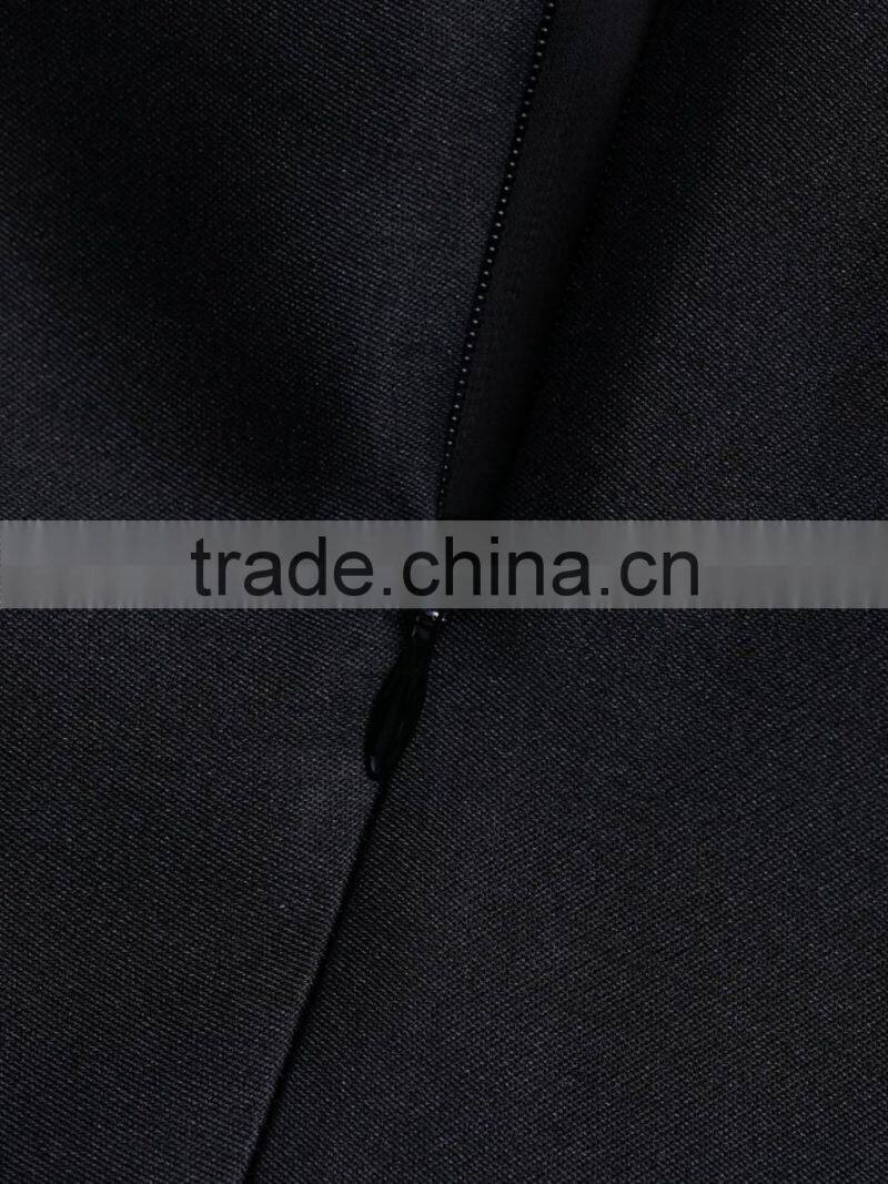 Ladies black sleeveless false two pieces combined formal dress