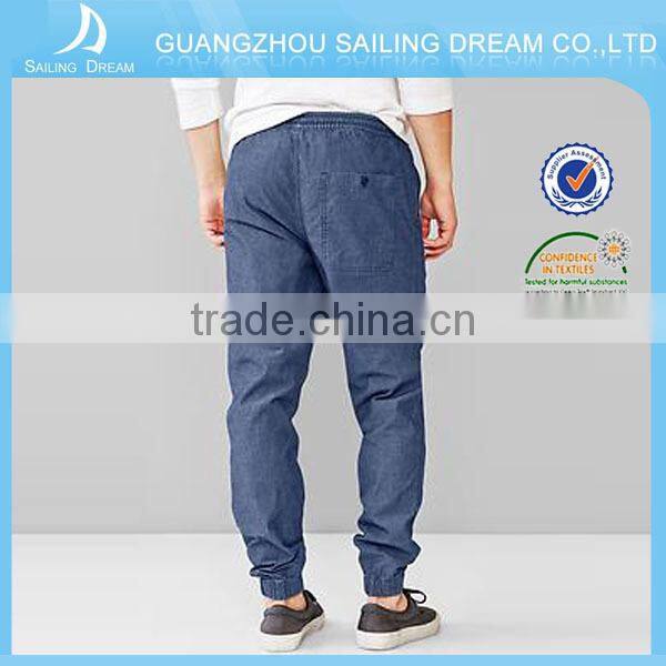 Stylish navy blue fashion chino cotton custom man pants for wholesale