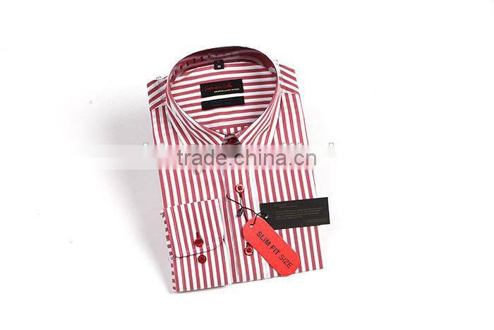 Burgundy stripe men's stretch shirts