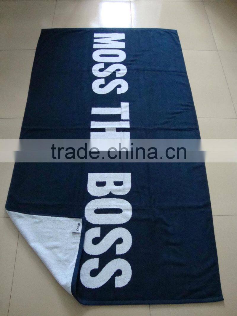 Larger size and thicker weight, 2 color jacquard terry beach towel