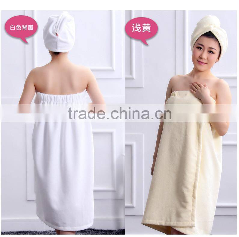 100 per cent cotton bath towel wraps with Nylon fastening ta