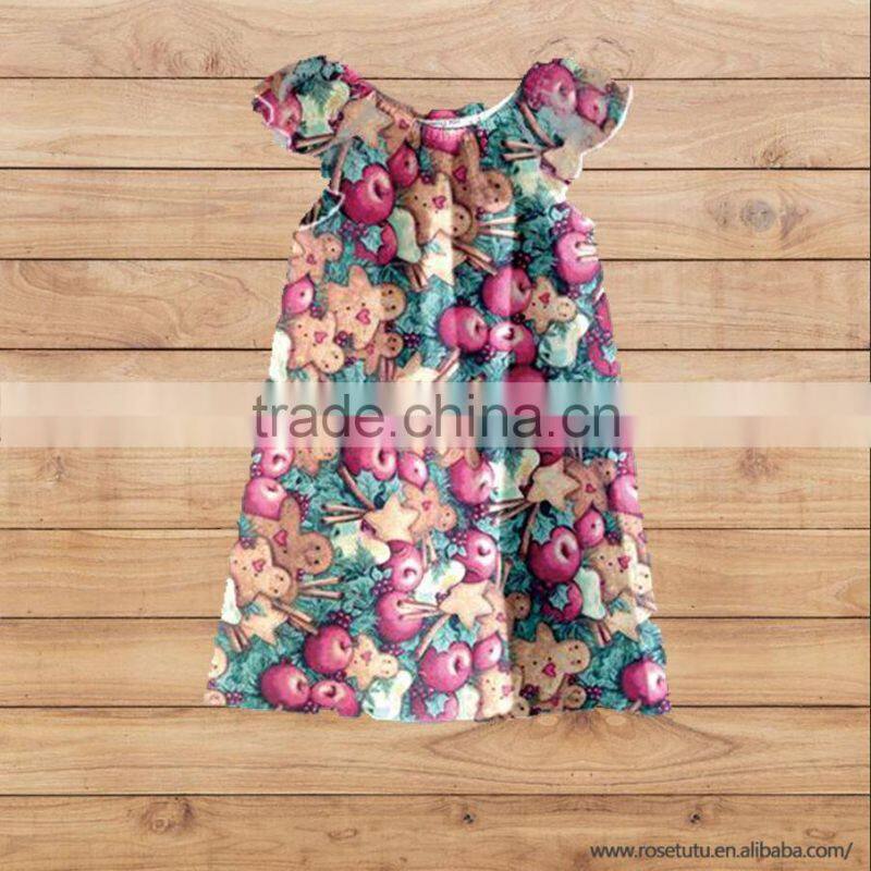CH00280YIWU BOYA Cotton milk silk dress cookies fabric pattern kids clothes wearing boutique dresses
