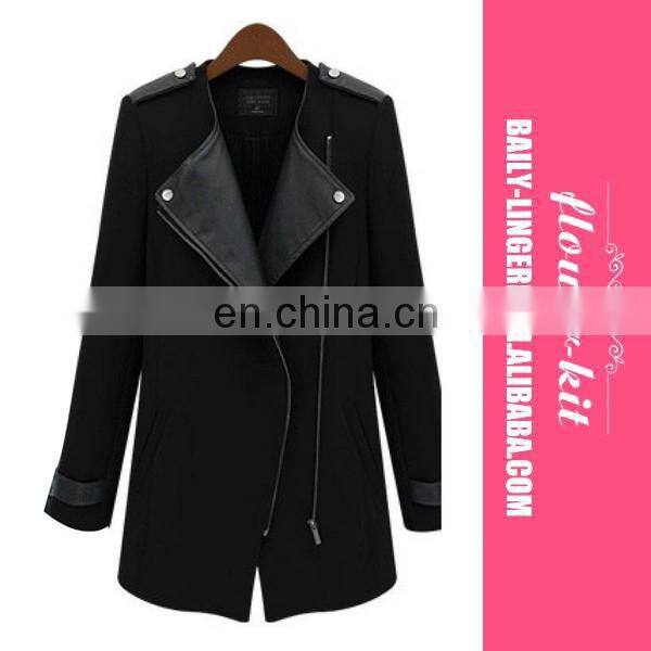 New Fashion Women Asymmetric Coat Cuffs Zipper Warm Jacket Outerwear