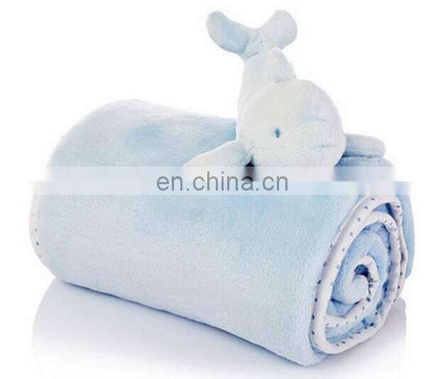 2017 fannel new design plush dolphin toy baby security blanket