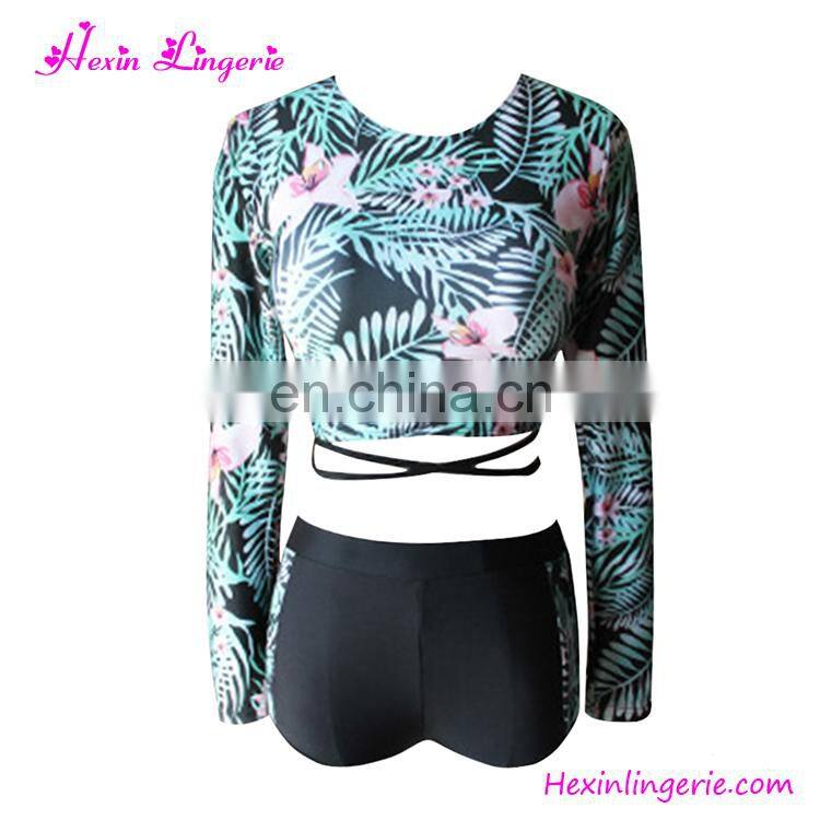 2017 Long Sleeves Swimwear Custom Fat Woman In Bathing Suit