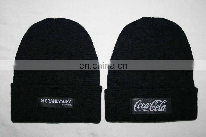 Acrylic knitted beanie with silk-screen printing/knitted hat/winter hat