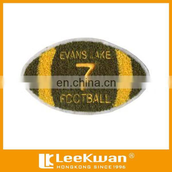 Customized football chenille embroidery iron on patch
