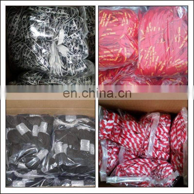 Wholesale polyester printed flat custom shoelaces manufacturer/ waxed shoe laces