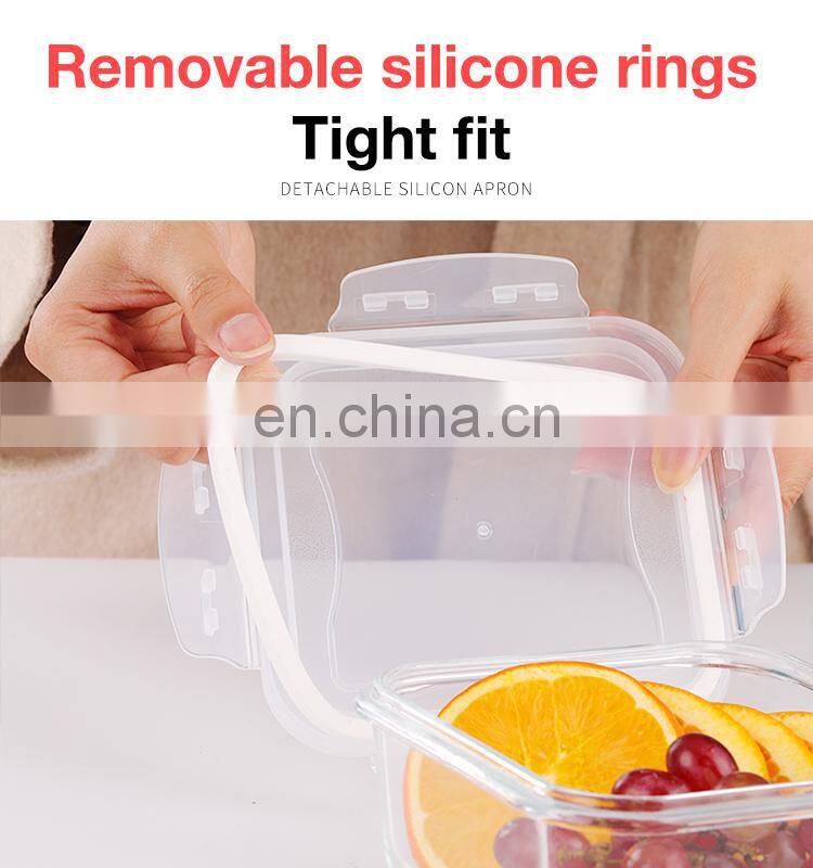 Square Borosilicate Glass Food Container Lunch Box